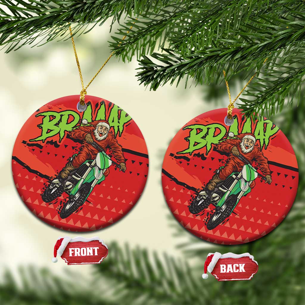 Braaap Ceramic Ornament Motorcross Santa Christmas - Wonder Print Shop