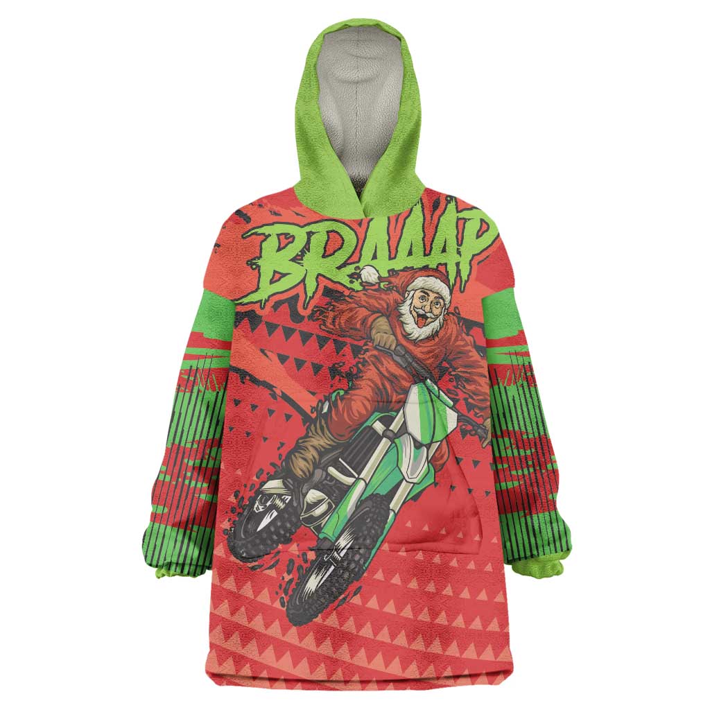 Braaap Wearable Blanket Hoodie Motorcross Santa Christmas