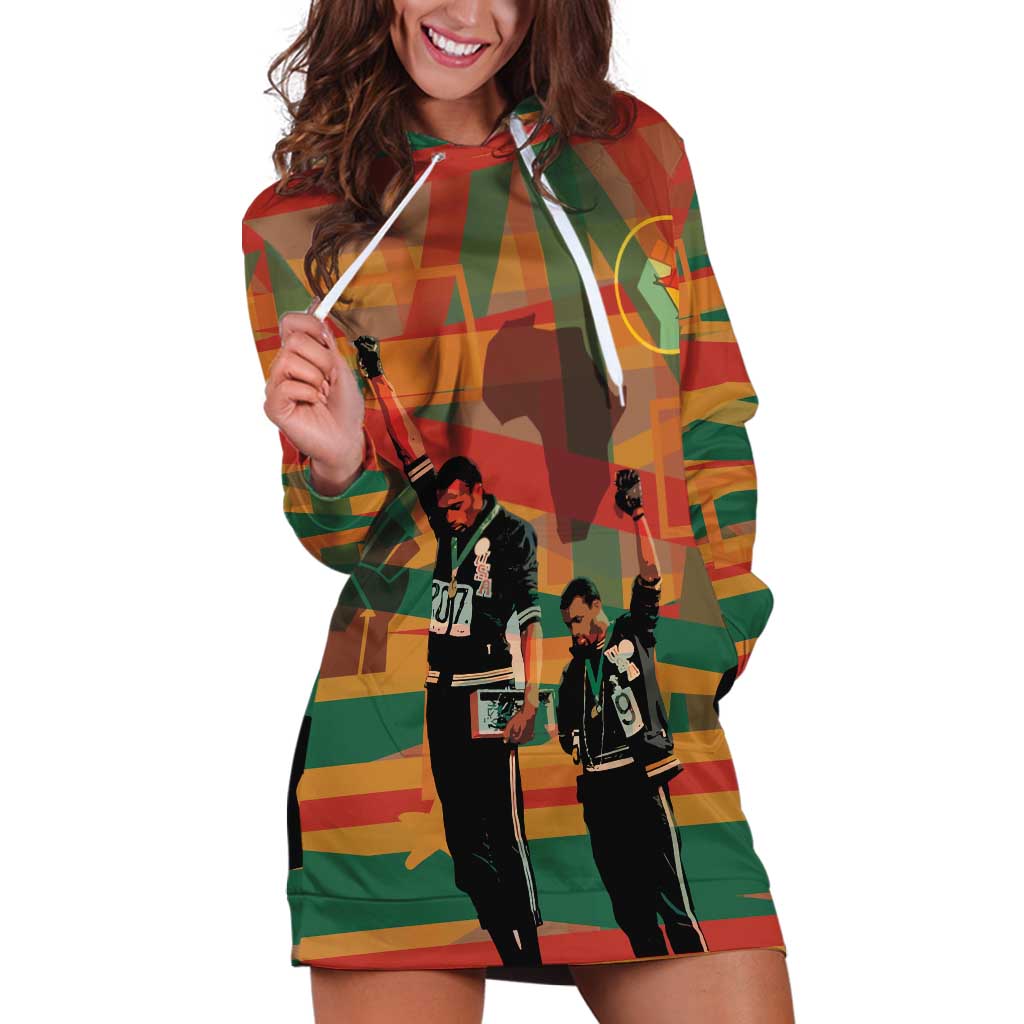 Black Power Fists of Freedom Hoodie Dress African American 1968