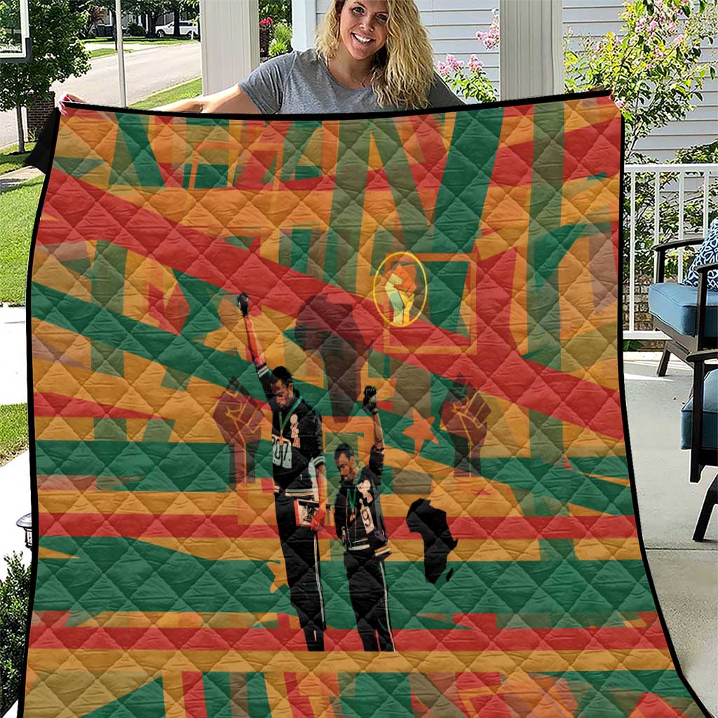 Black Power Fists of Freedom Quilt African American 1968