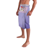Light purple Christmas wrap skirt with unicorn cartoon and red Santa hat