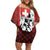 Switzerland Bernese Mountain Dog Family Matching Off Shoulder Short Dress and Hawaiian Shirt Edelweiss Coat Of Arms