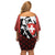 Switzerland Bernese Mountain Dog Family Matching Off Shoulder Short Dress and Hawaiian Shirt Edelweiss Coat Of Arms