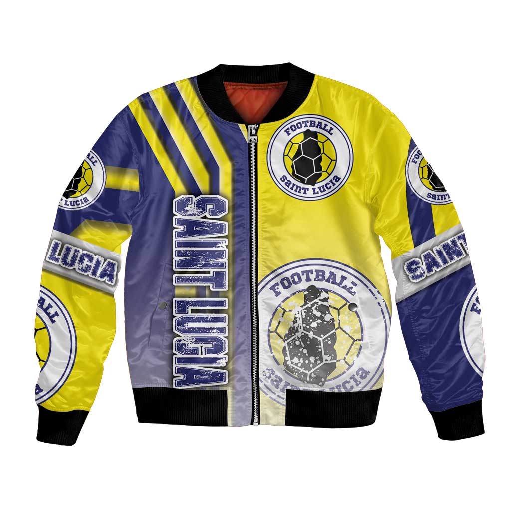 Saint Lucia Football Bomber Jacket Piton Boyz Soccer - Road To Champion