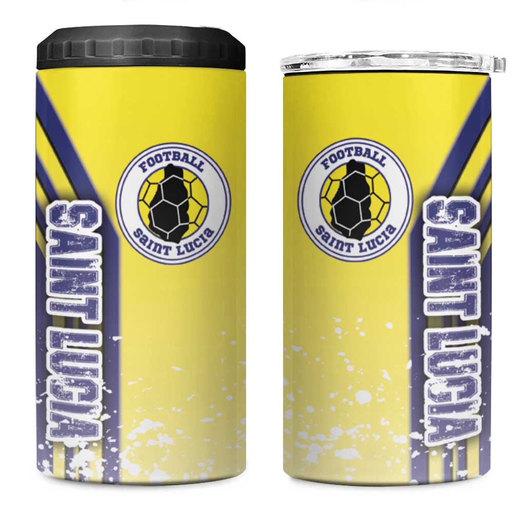 Saint Lucia Football 4 in 1 Can Cooler Tumbler Piton Boyz Soccer - Road To Champion