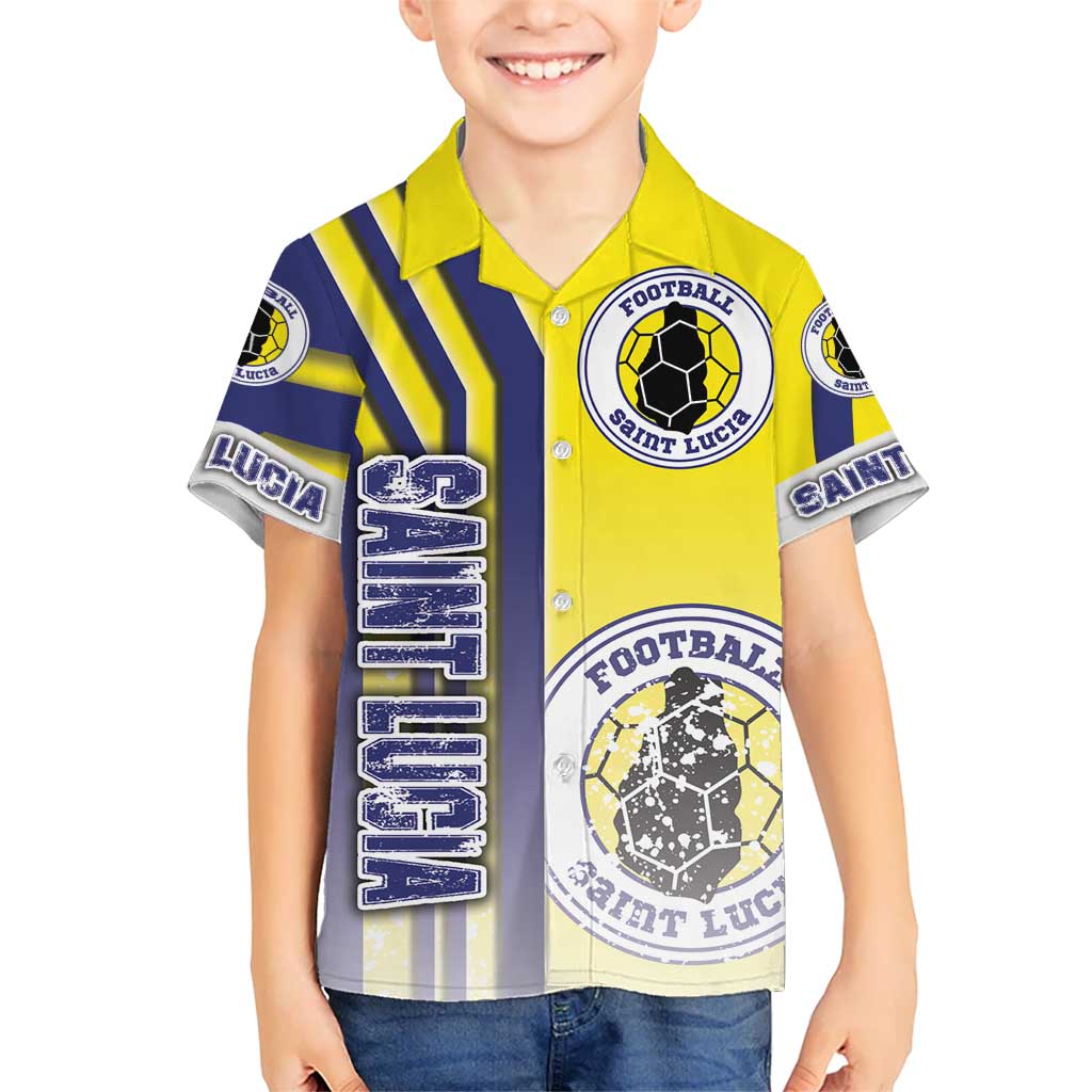 Saint Lucia Football Kid Hawaiian Shirt Piton Boyz Soccer - Road To Champion