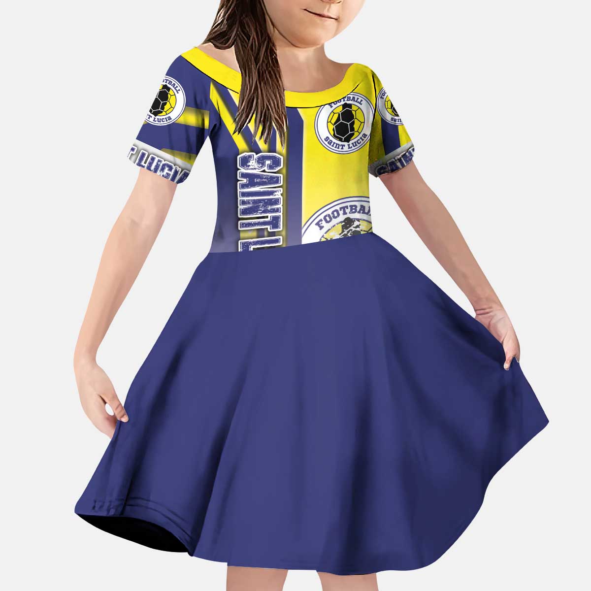 Saint Lucia Football Kid Short Sleeve Dress Piton Boyz Soccer - Road To Champion