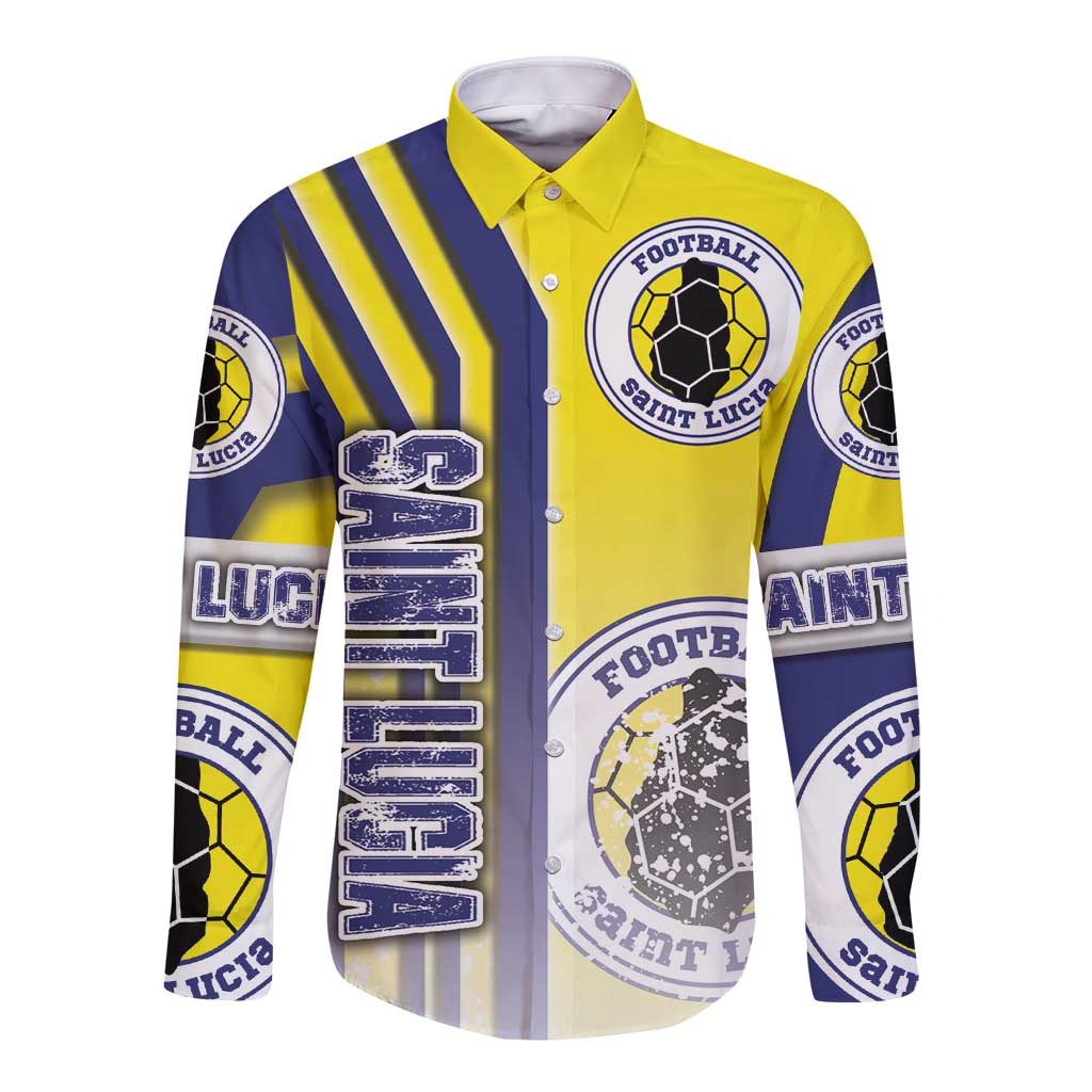 Saint Lucia Football Long Sleeve Button Shirt Piton Boyz Soccer - Road To Champion