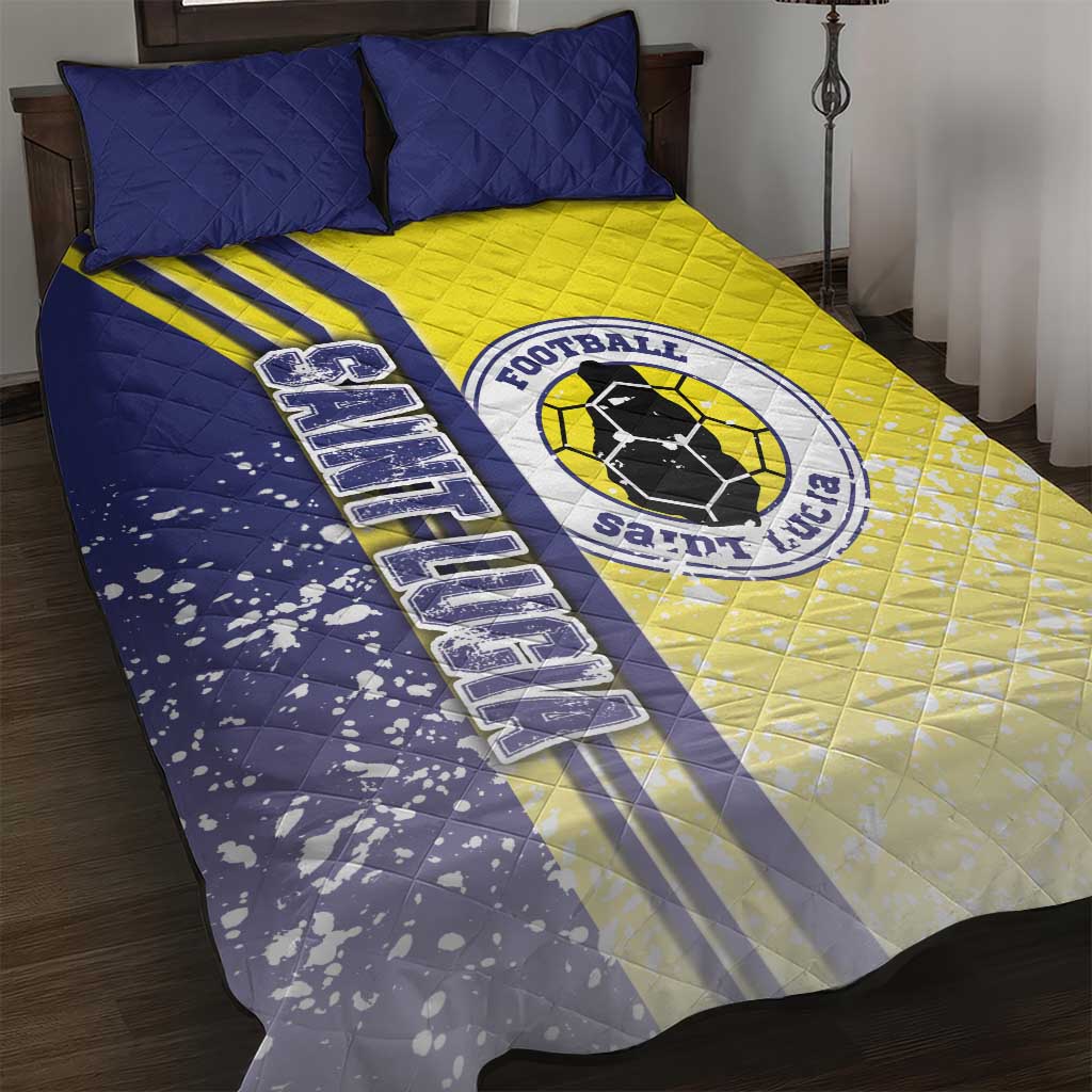 Saint Lucia Football Quilt Bed Set Piton Boyz Soccer - Road To Champion