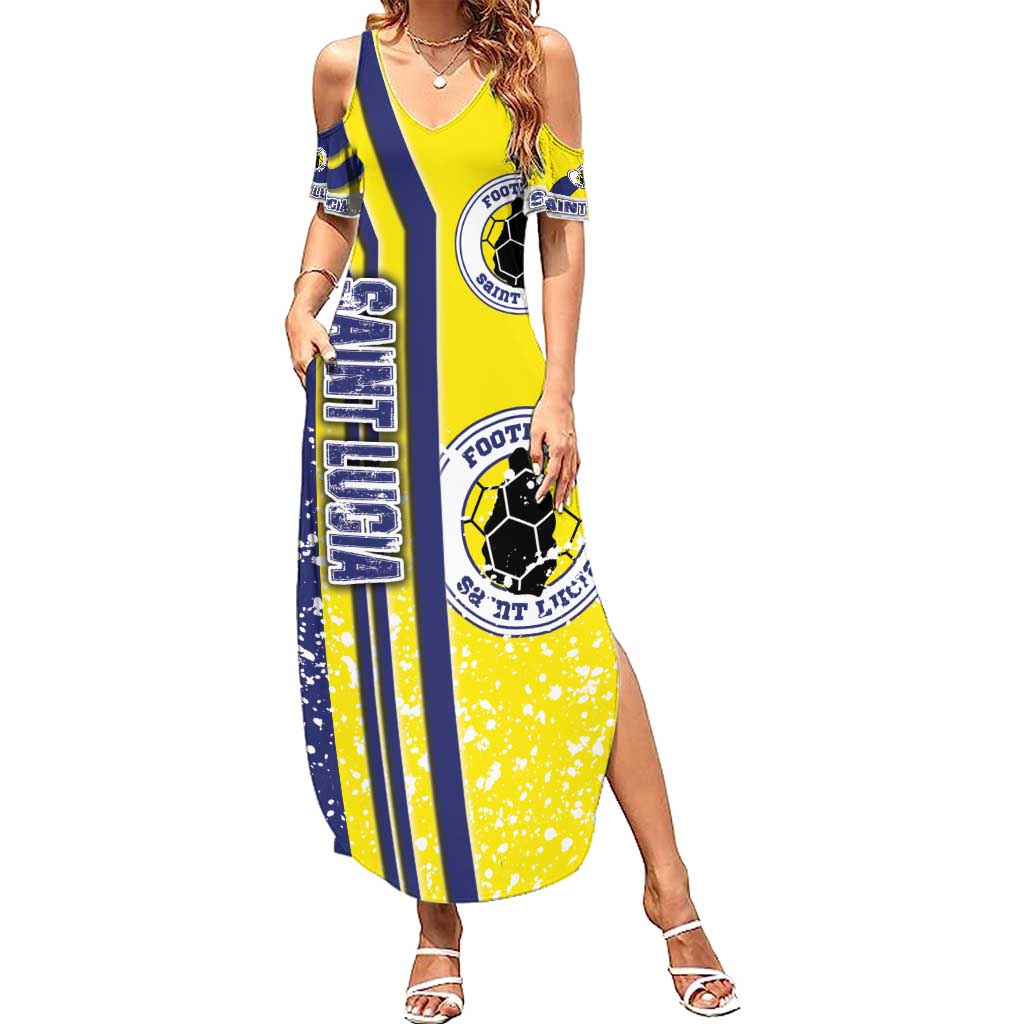 Saint Lucia Football Summer Maxi Dress Piton Boyz Soccer - Road To Champion