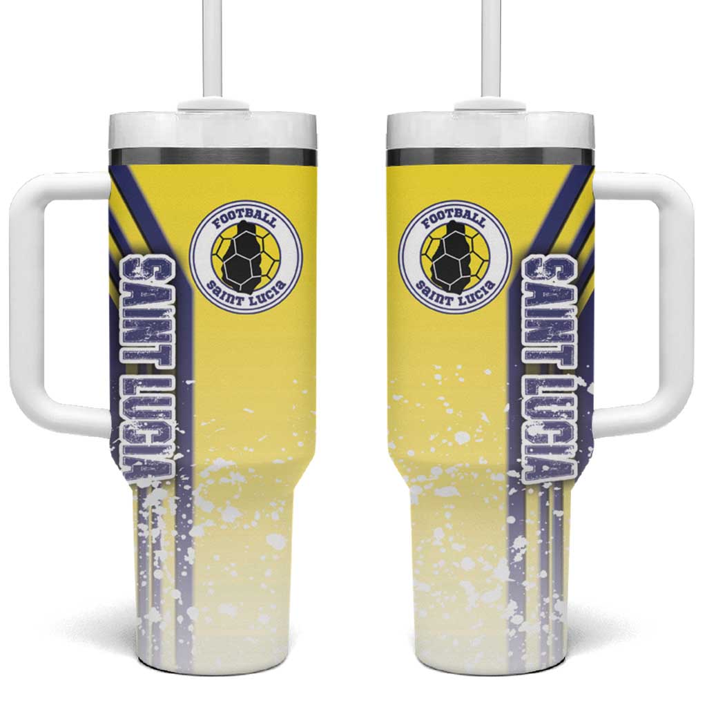 Saint Lucia Football Tumbler With Handle Piton Boyz Soccer - Road To Champion