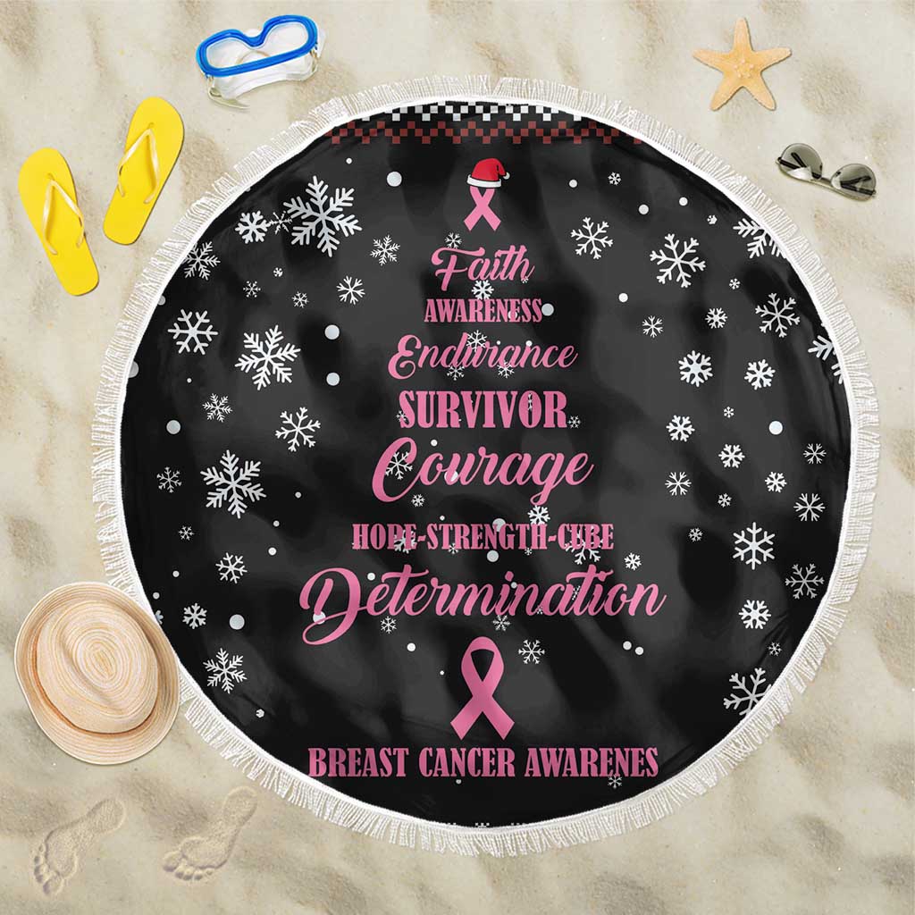 Christmas Tree Breast Cancer Beach Blanket Survivor - Wonder Print Shop