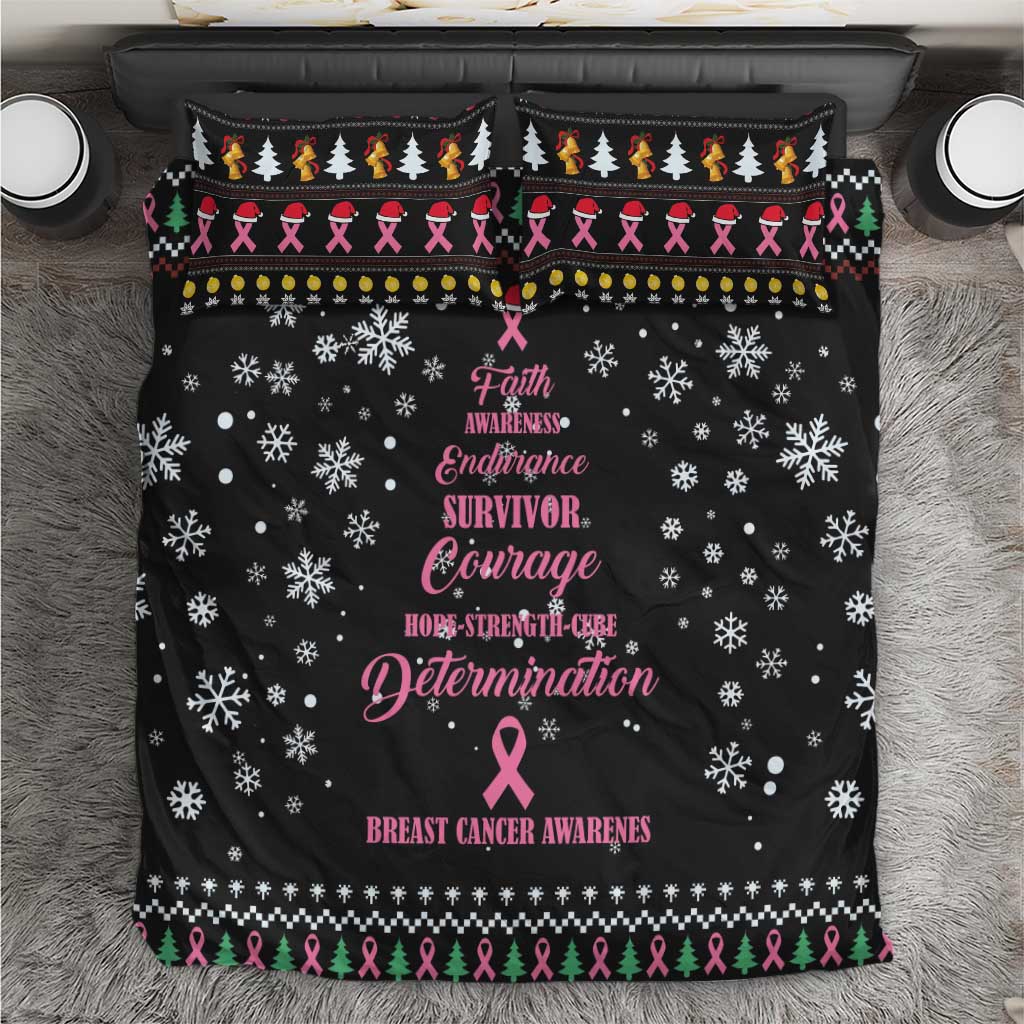 Christmas Tree Breast Cancer Bedding Set Survivor - Wonder Print Shop