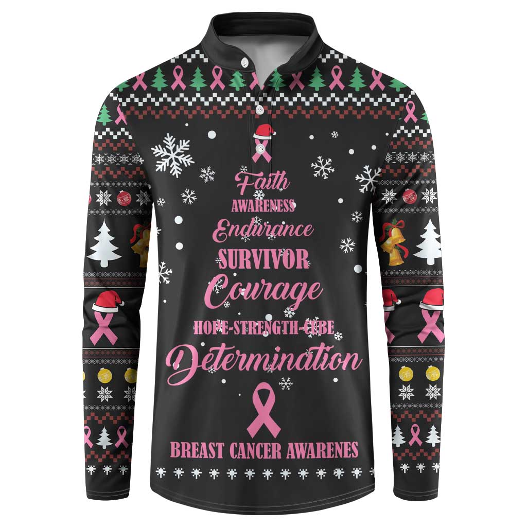 Men's black graphic sweatshirt with pink ribbon awareness message