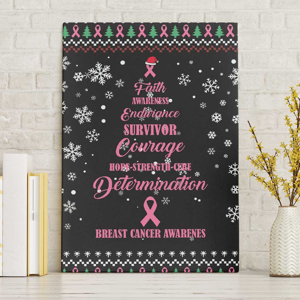 Christmas Tree Breast Cancer Canvas Wall Art Survivor - Wonder Print Shop