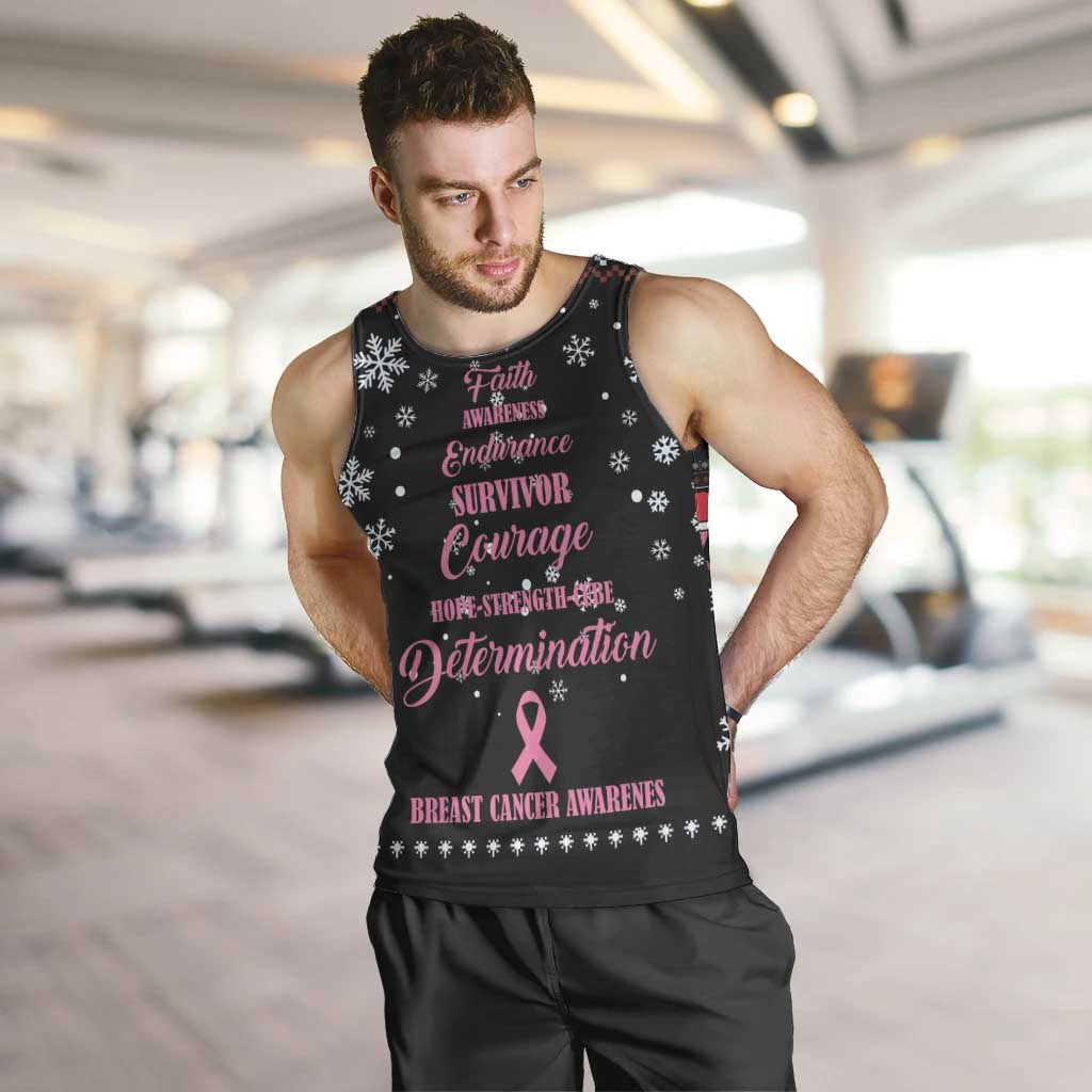 Christmas Tree Breast Cancer Men Tank Top Survivor