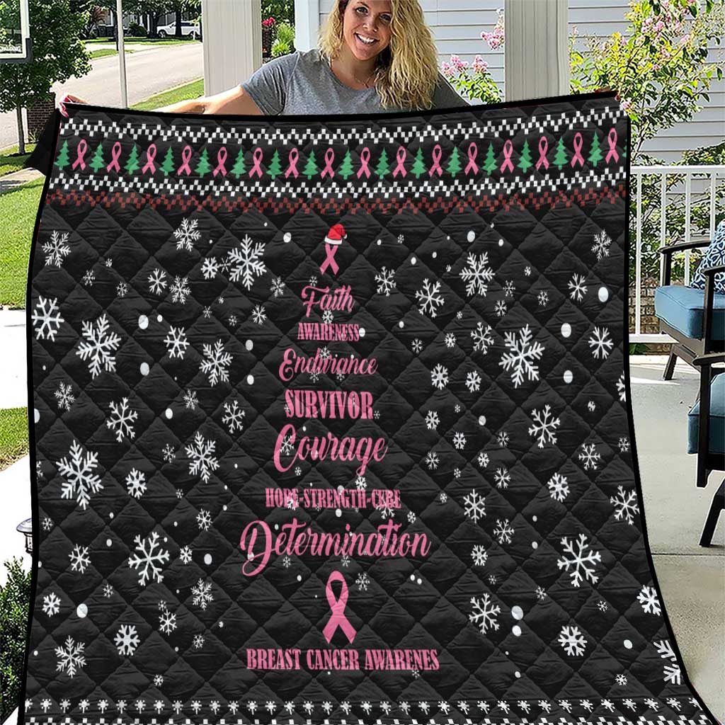 Christmas Tree Breast Cancer Quilt Survivor