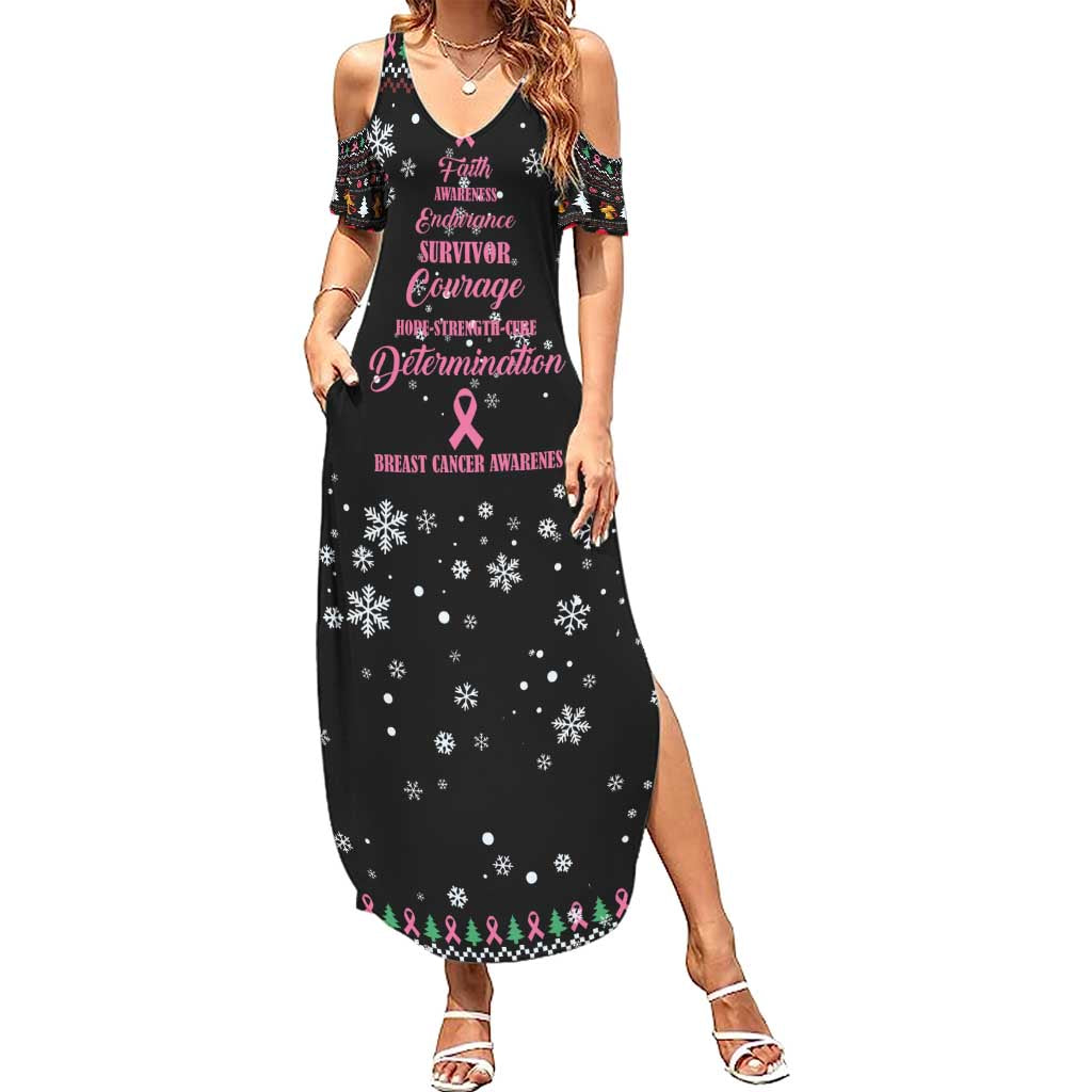 Christmas Tree Breast Cancer Summer Maxi Dress Survivor