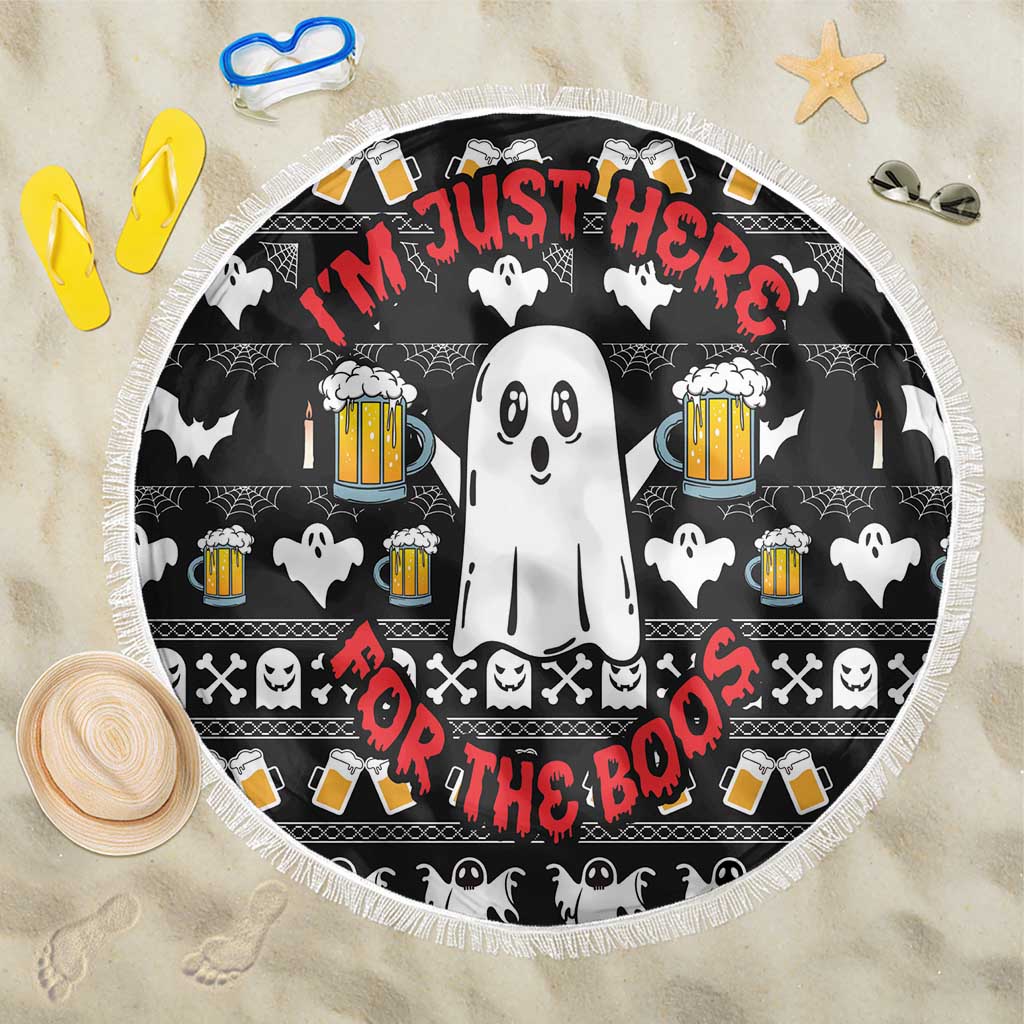 Christmas Boo Beer Beach Blanket I'm Just Here For The Boos - Wonder Print Shop