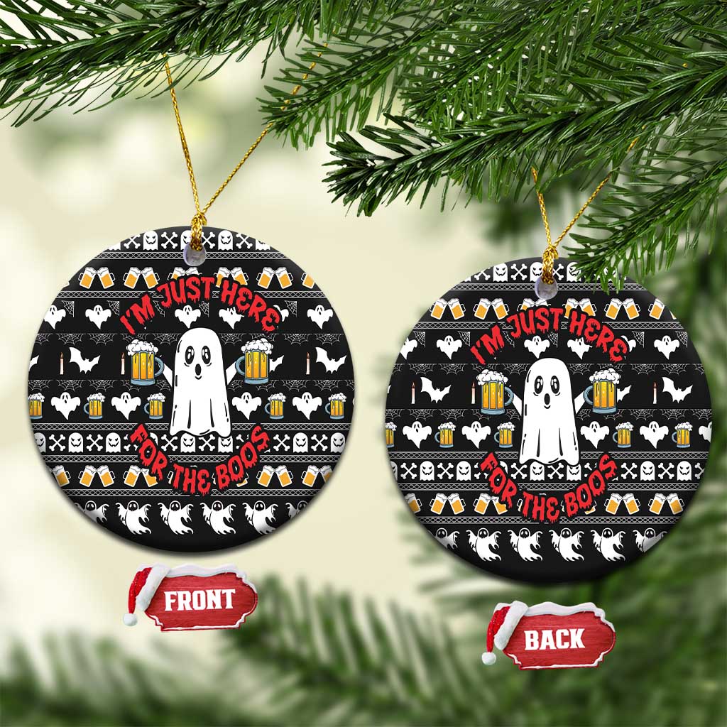 Christmas Boo Beer Ceramic Ornament I'm Just Here For The Boos - Wonder Print Shop