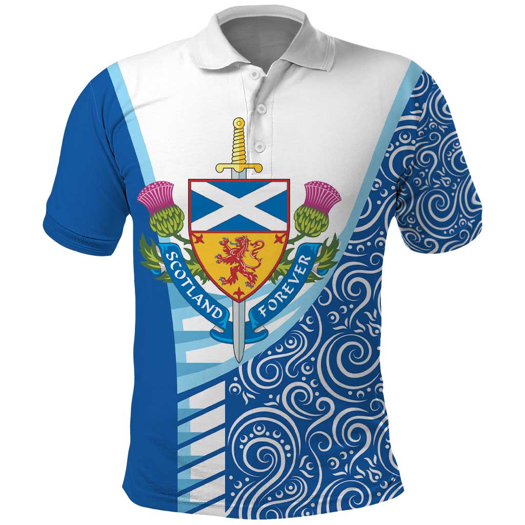 Scotland Forever Polo Shirt Thistle Lion Rampant