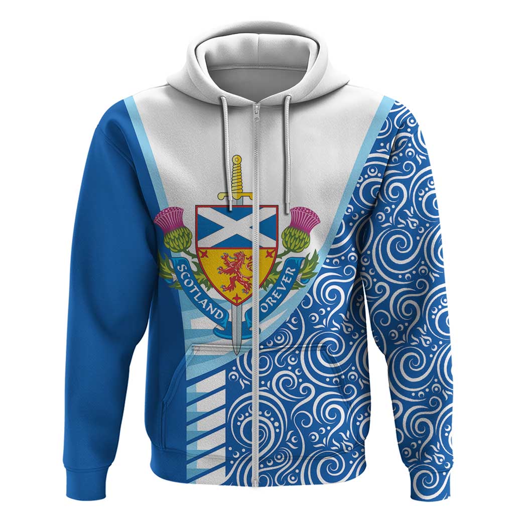 Scotland Forever Zip Hoodie Thistle Lion Rampant - Wonder Print Shop