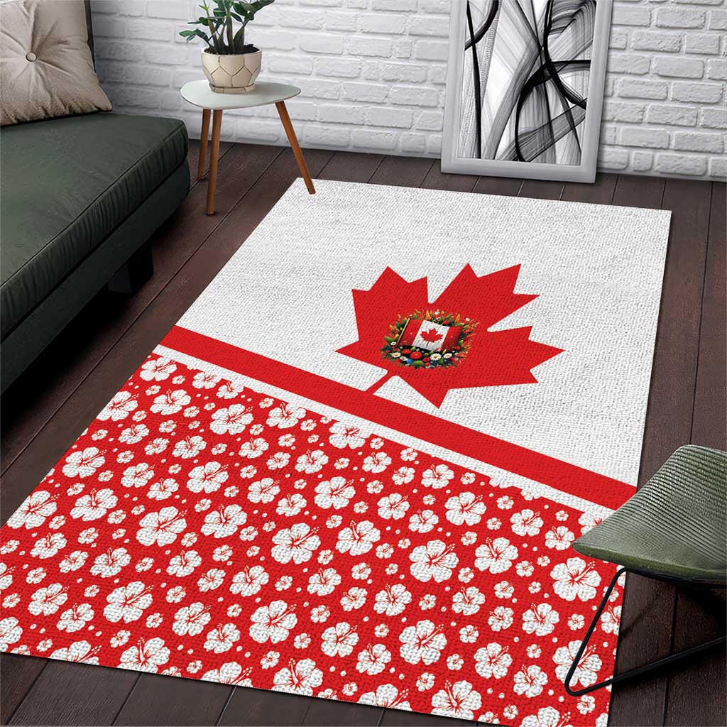 Canada Area Rug Summer Hibiscus Tropical Flower