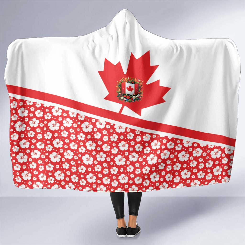 Canada Hooded Blanket Summer Hibiscus Tropical Flower