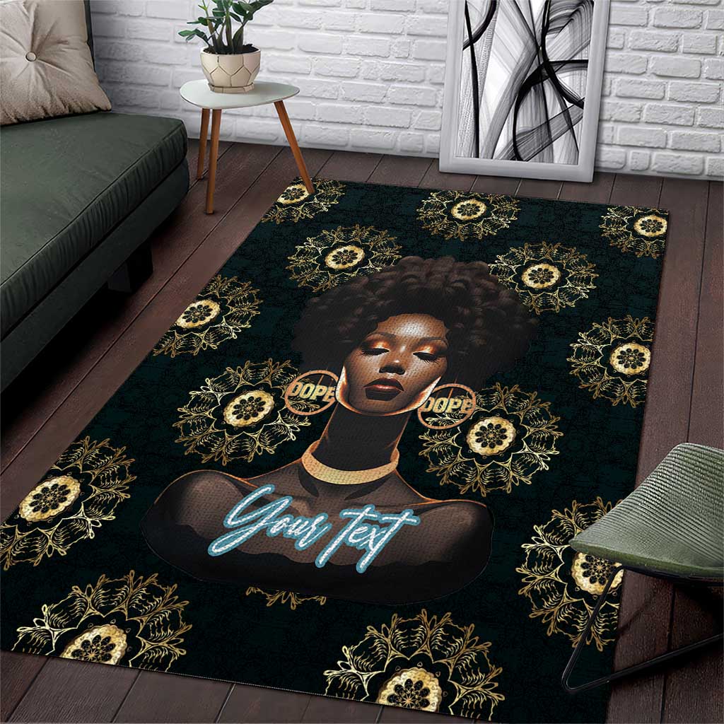 Personalized Powerful Woman in Patterns African Area Rug