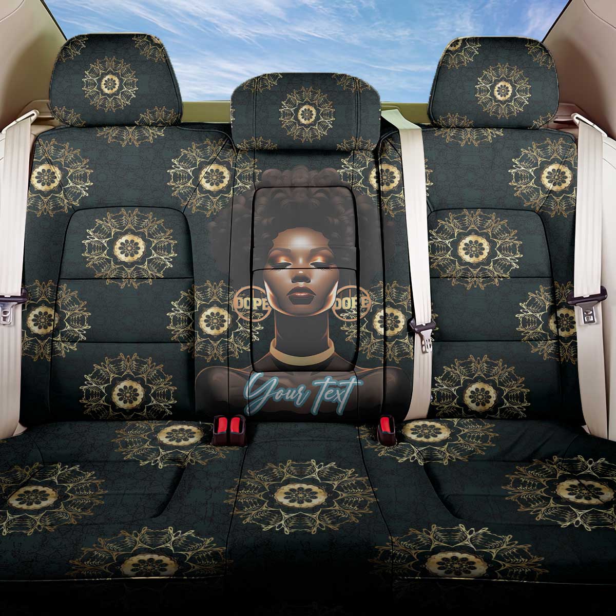 Personalized Powerful Woman in Patterns African Back Car Seat Cover