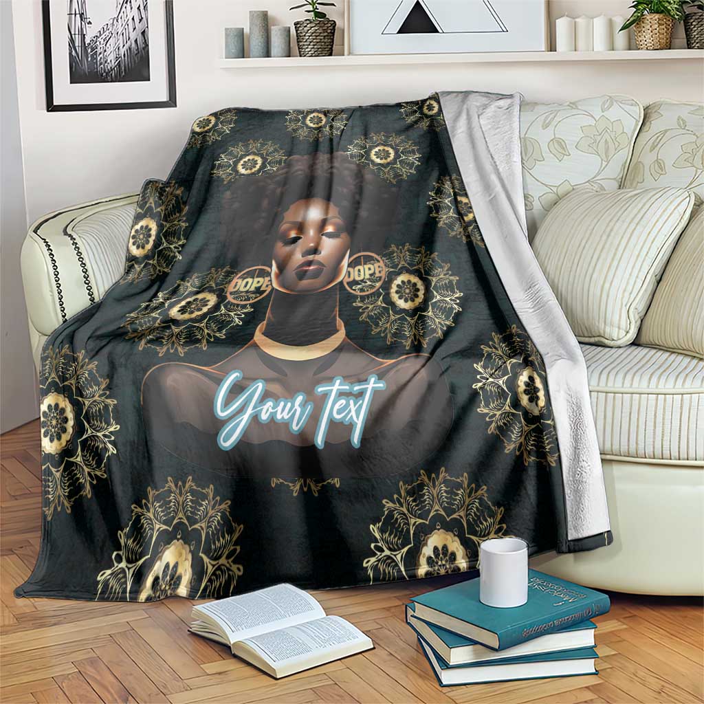 Personalized Powerful Woman in Patterns African Blanket