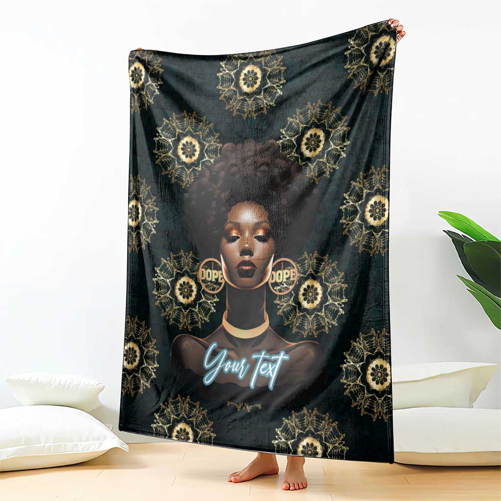 Personalized Powerful Woman in Patterns African Blanket