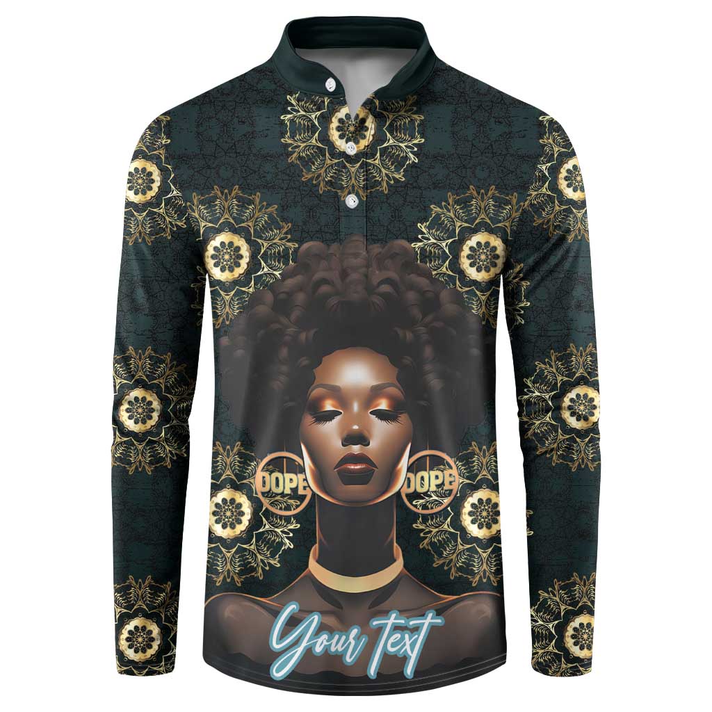 Personalized Powerful Woman in Patterns African Button Sweatshirt