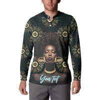 Personalized Powerful Woman in Patterns African Button Sweatshirt