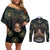 Personalized Powerful Woman in Patterns African Couples Matching Off Shoulder Short Dress and Long Sleeve Button Shirt