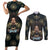 Personalized Powerful Woman in Patterns African Couples Matching Short Sleeve Bodycon Dress and Long Sleeve Button Shirt