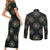 Personalized Powerful Woman in Patterns African Couples Matching Short Sleeve Bodycon Dress and Long Sleeve Button Shirt