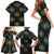 Personalized Powerful Woman in Patterns African Family Matching Short Sleeve Bodycon Dress and Hawaiian Shirt