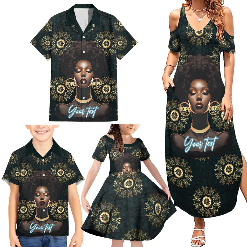 Personalized Powerful Woman in Patterns African Family Matching Summer Maxi Dress and Hawaiian Shirt