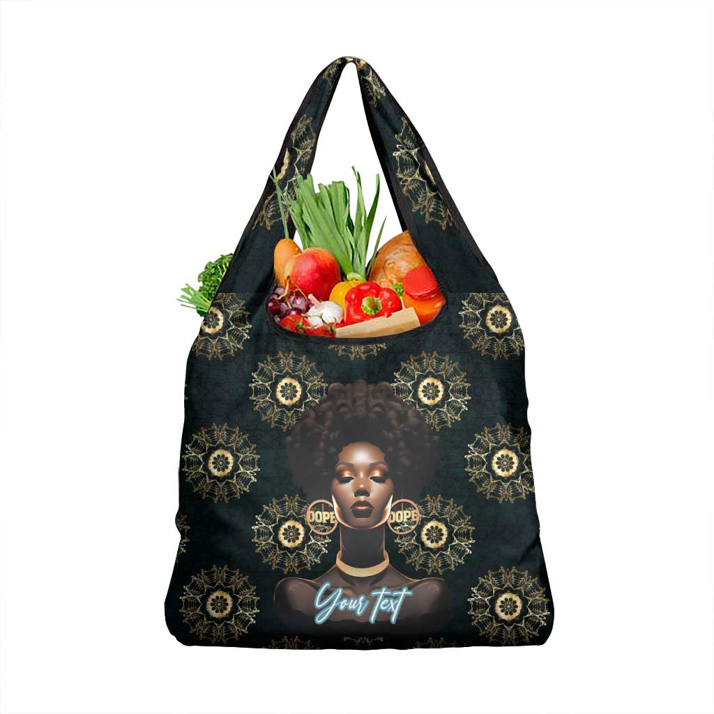 Personalized Powerful Woman in Patterns African Grocery Bag