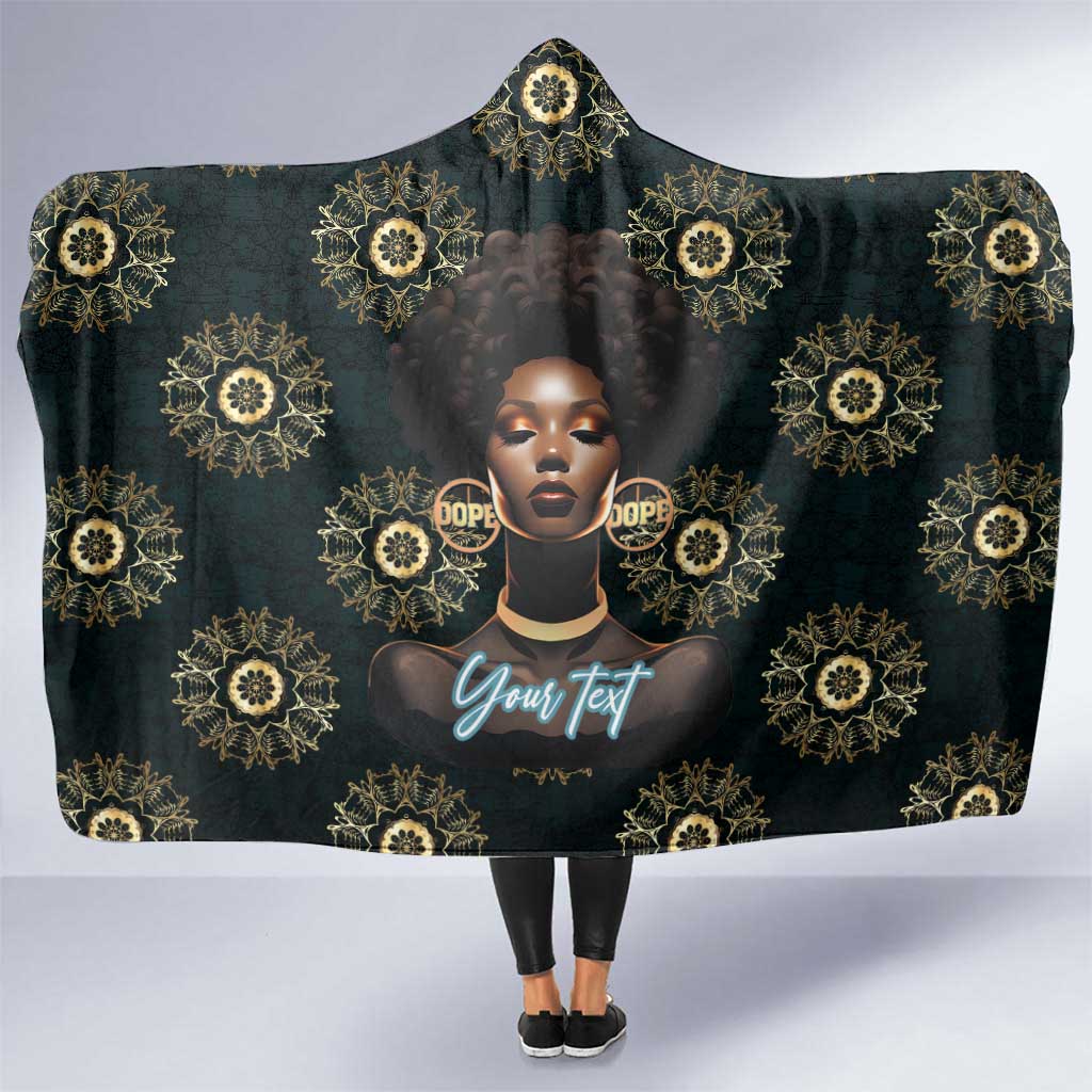 Personalized Powerful Woman in Patterns African Hooded Blanket