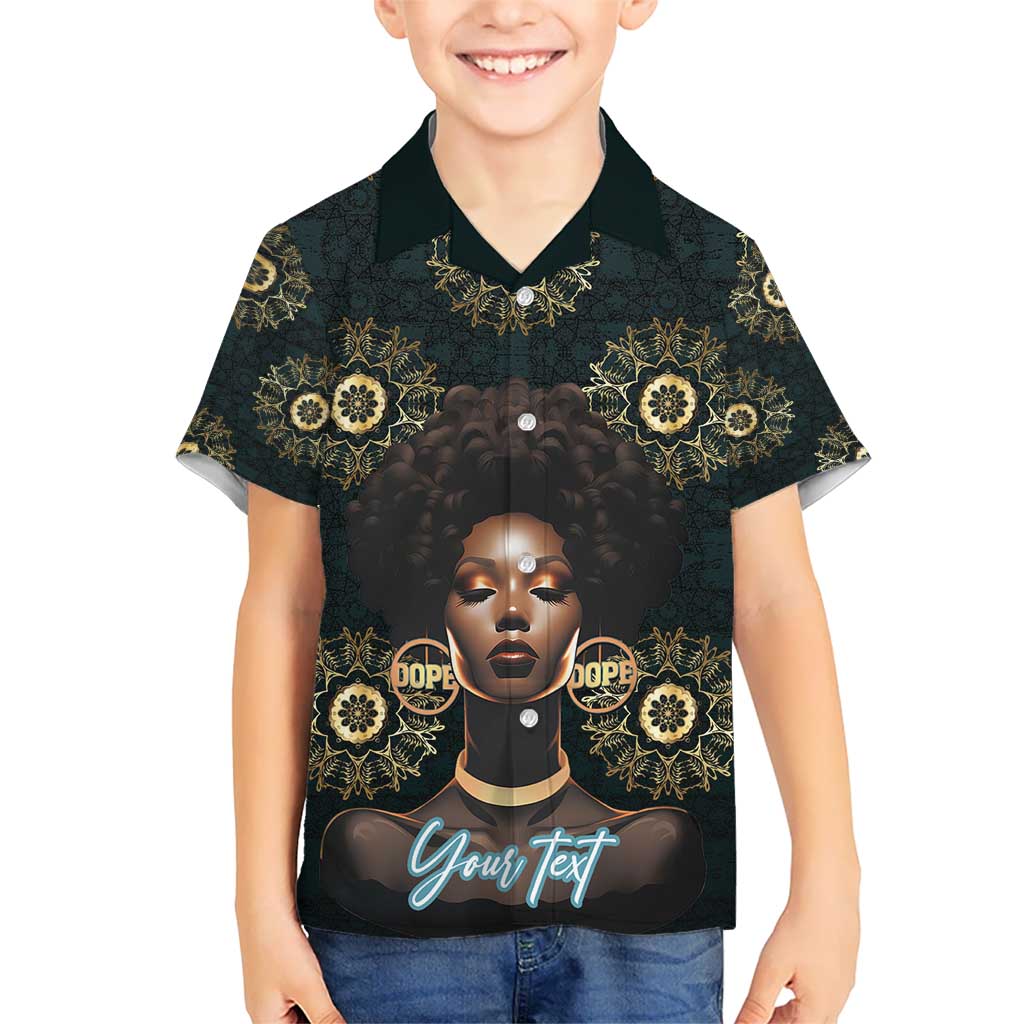 Personalized Powerful Woman in Patterns African Kid Hawaiian Shirt