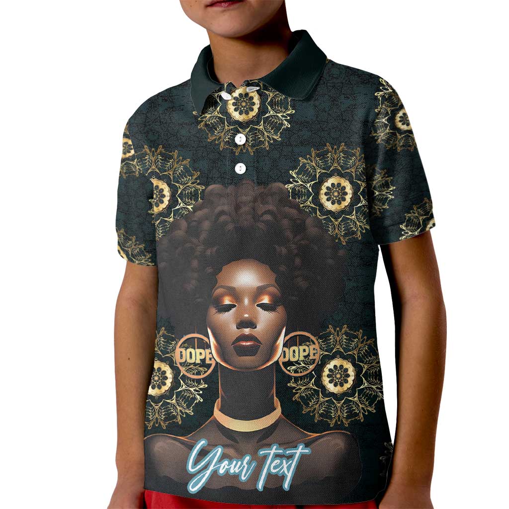 Personalized Powerful Woman in Patterns African Kid Polo Shirt