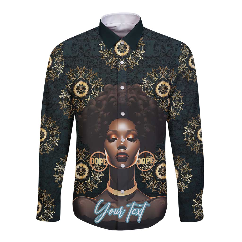 Personalized Powerful Woman in Patterns African Long Sleeve Button Shirt