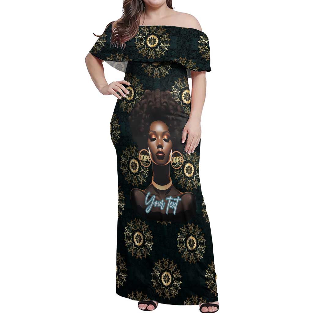 Personalized Powerful Woman in Patterns African Off Shoulder Maxi Dress