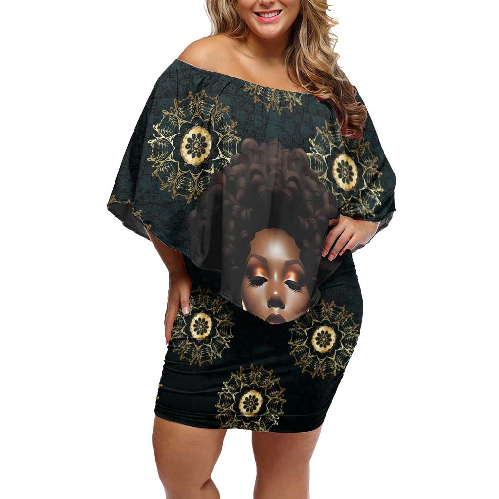 Personalized Powerful Woman in Patterns African Off Shoulder Short Dress