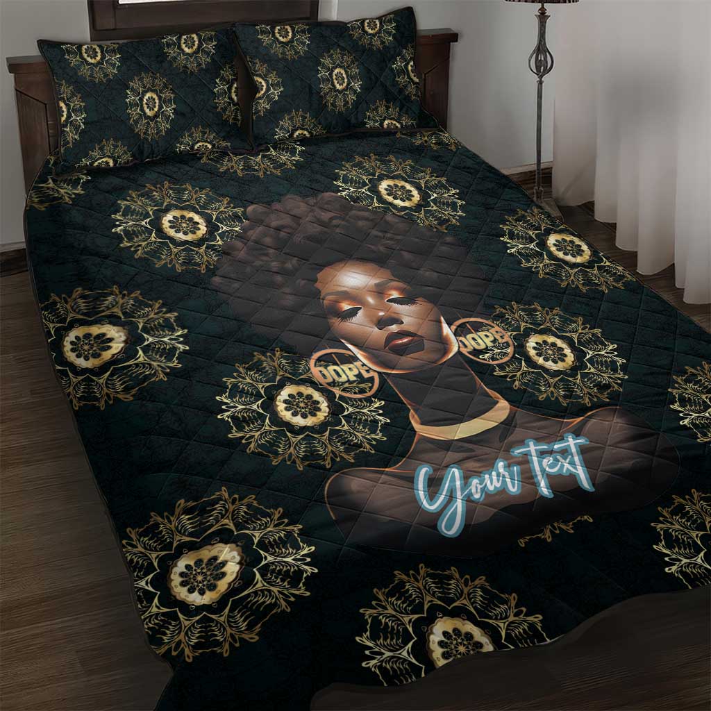 Personalized Powerful Woman in Patterns African Quilt Bed Set