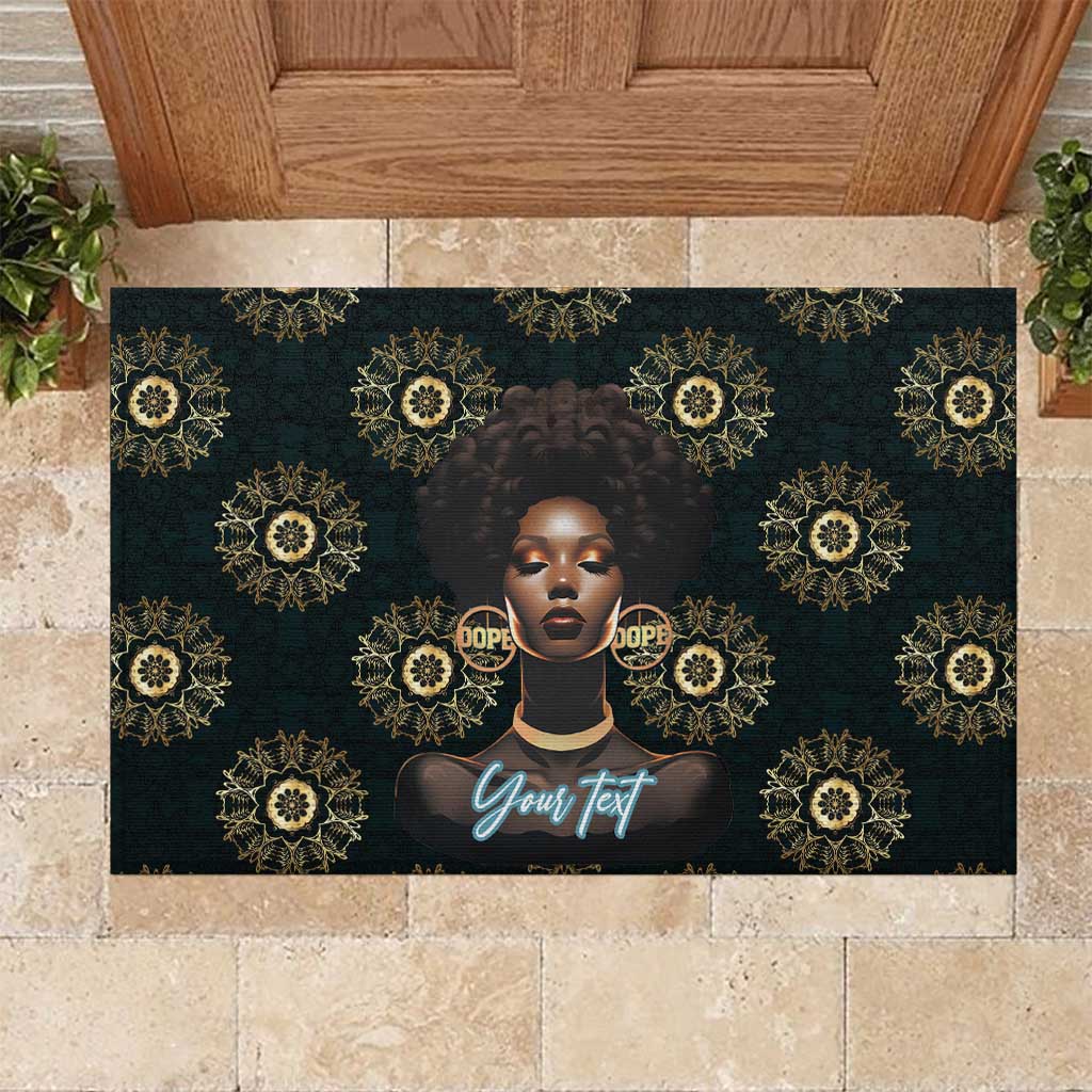 Personalized Powerful Woman in Patterns African Rubber Doormat