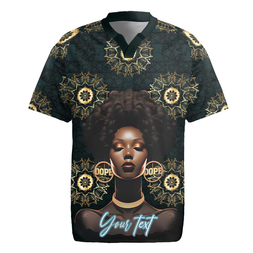 Personalized Powerful Woman in Patterns African Rugby Jersey