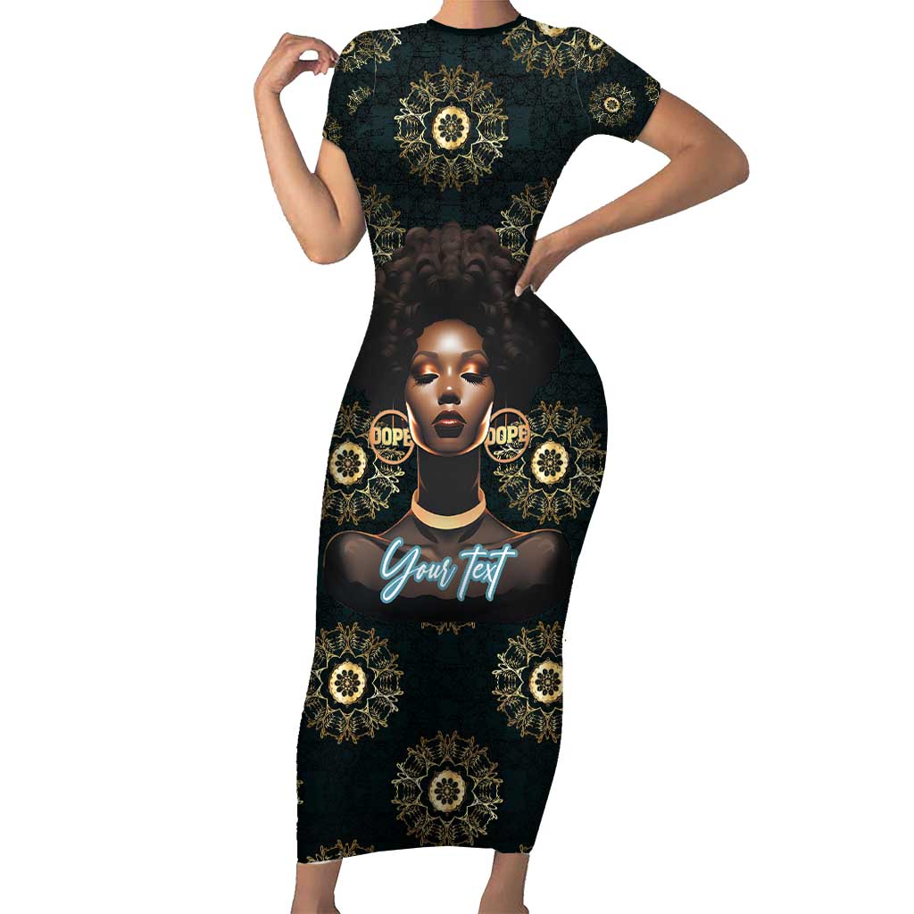 Personalized Powerful Woman in Patterns African Short Sleeve Bodycon Dress